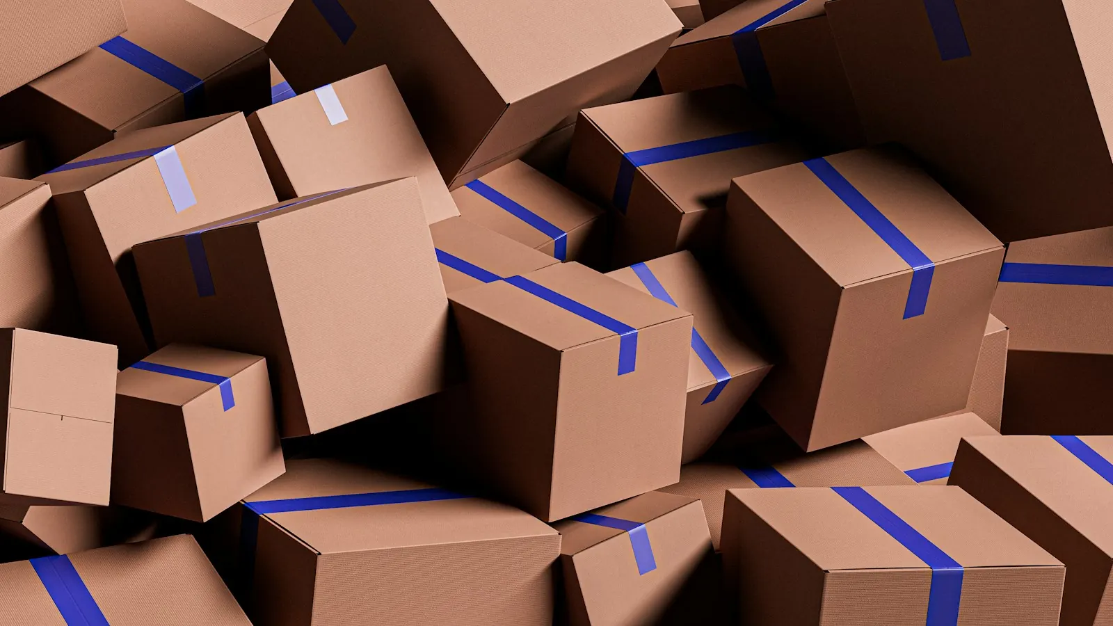 Pile of sealed cardboard master cartons